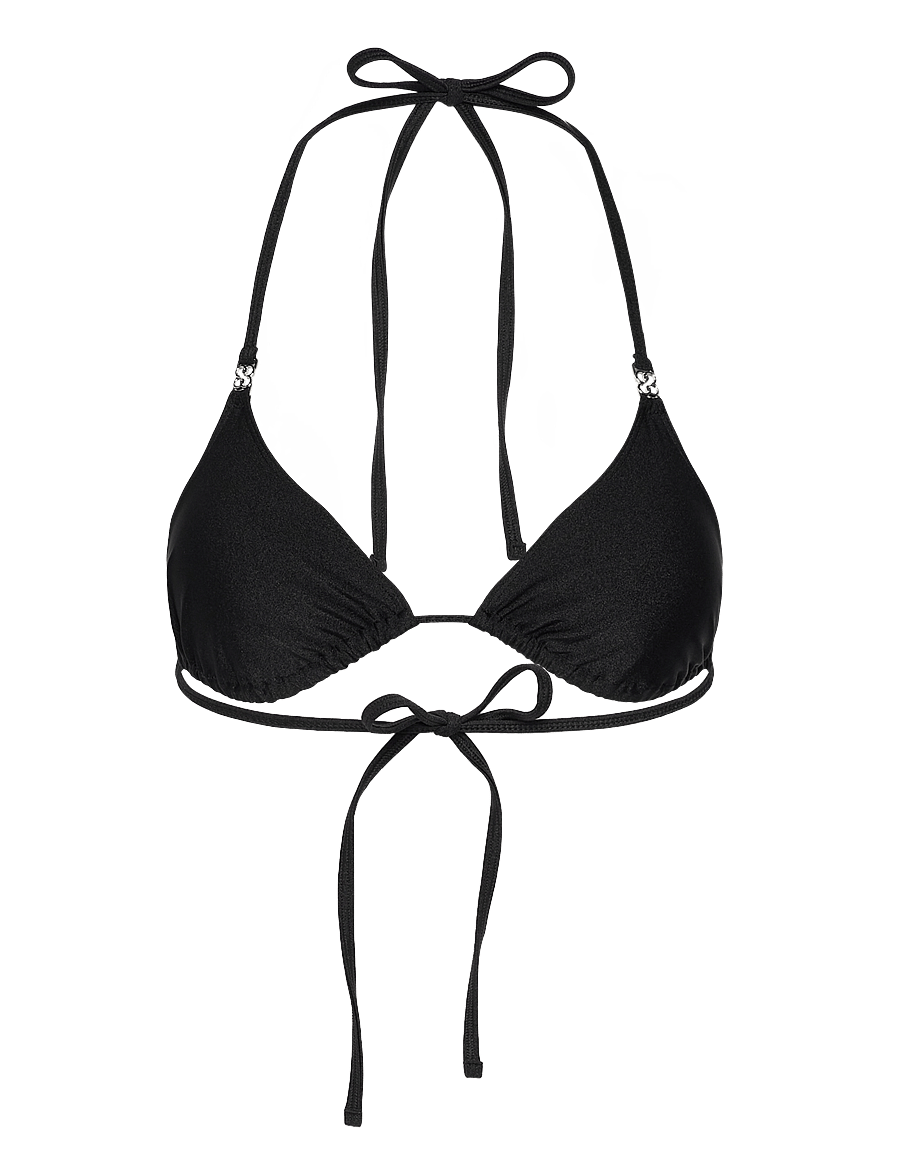 Filippa K - Triangle Bikini Top - trikampio formos bikinio liemenėlės - black - 0