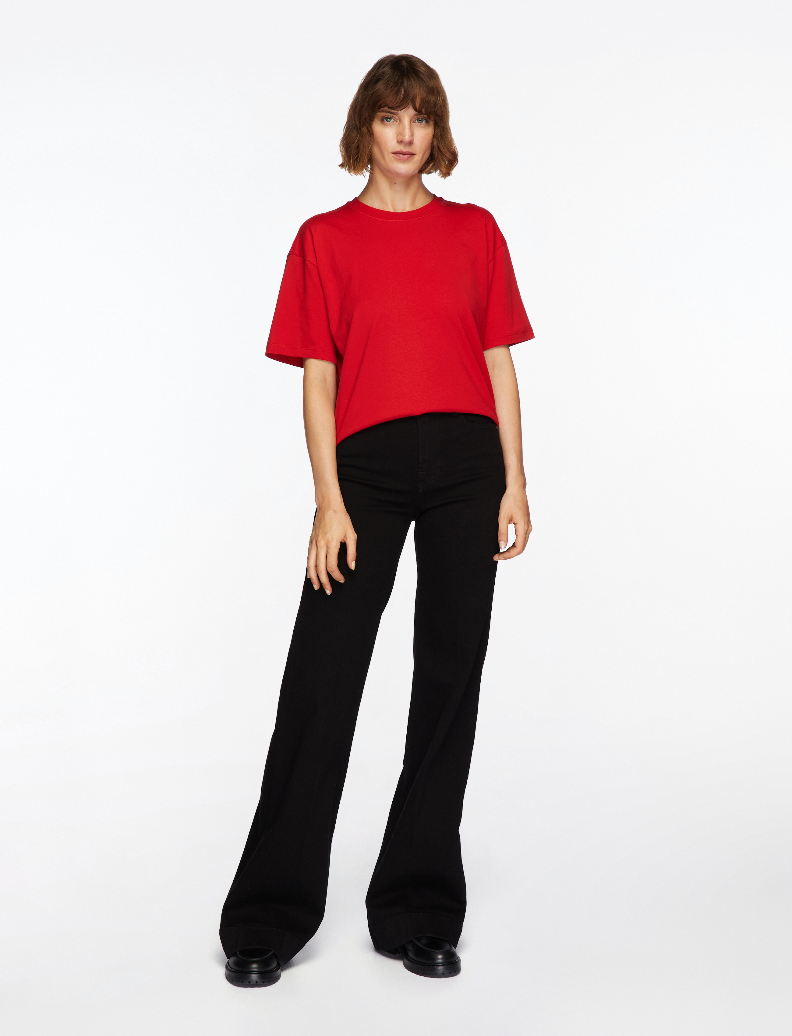Filippa K - Loose Fit Tee - t-shirts - dark red - 2
