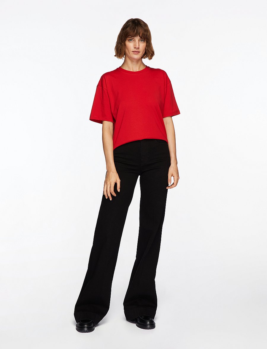 Filippa K - Loose Fit Tee - t-shirts - dark red - 2