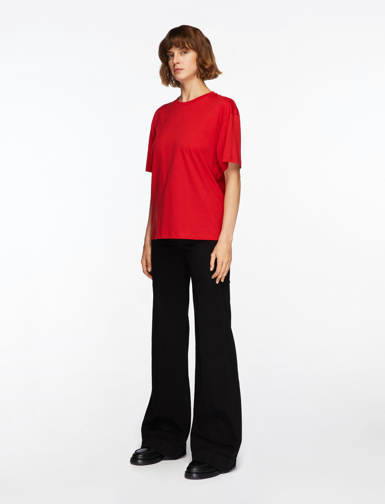 Filippa K - Loose Fit Tee - t-shirts - dark red - 3
