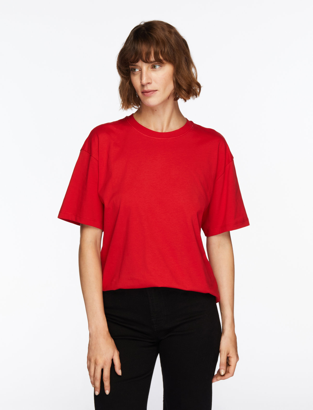 Filippa K - Loose Fit Tee - t-shirts - dark red - 0