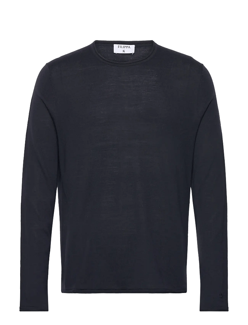 Filippa K - Rolled Edge Knit Sweater - rundhals - navy - 0