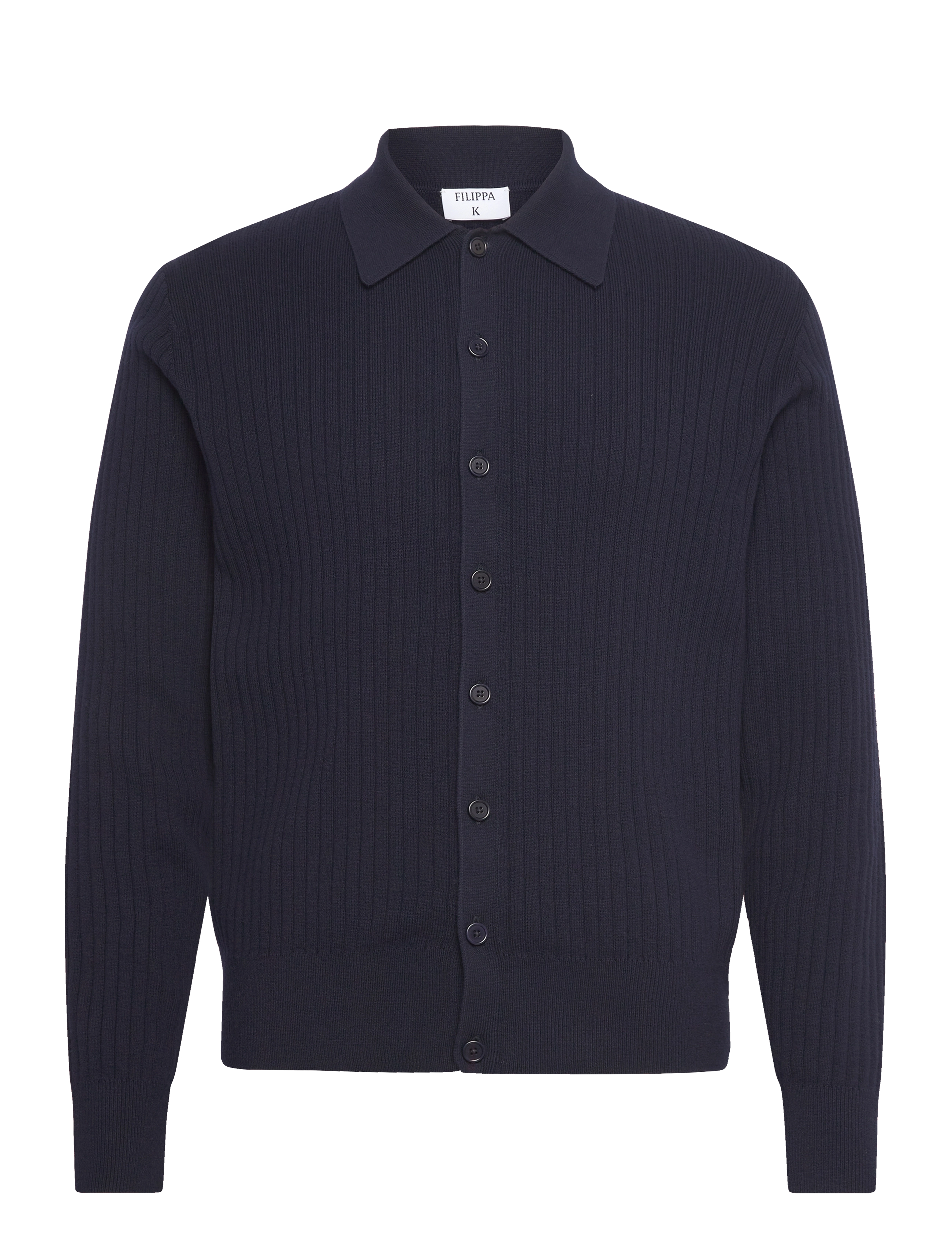 Filippa K Cotton Merino Knit Shirt - Filippa K - NAVY / navy