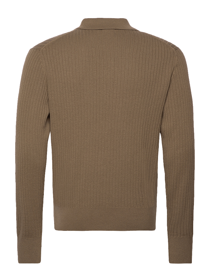 Filippa K - Cotton Merino Knit Shirt - knitted polos - olive gree - 1
