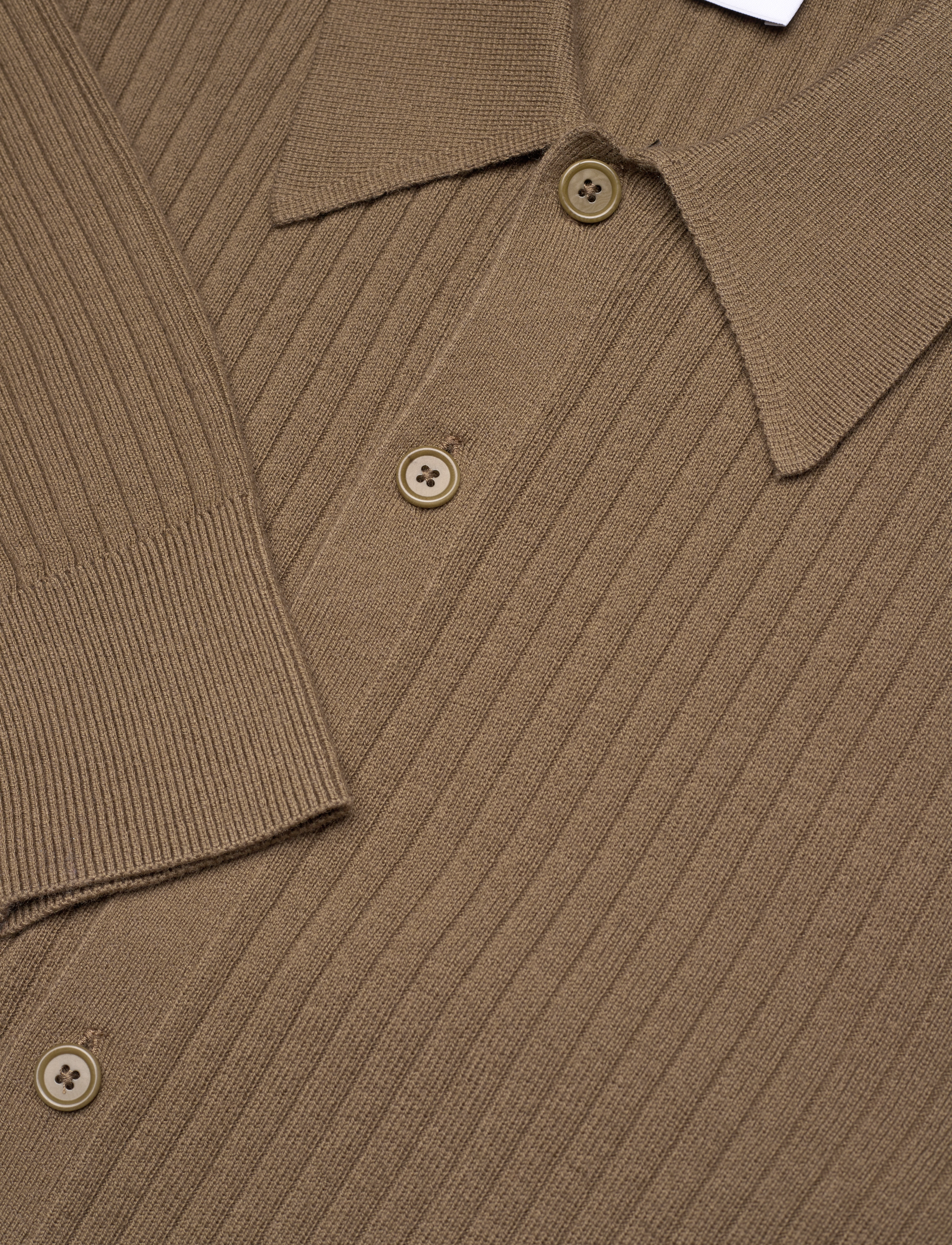 Filippa K - Cotton Merino Knit Shirt - polostrik - olive gree - 2