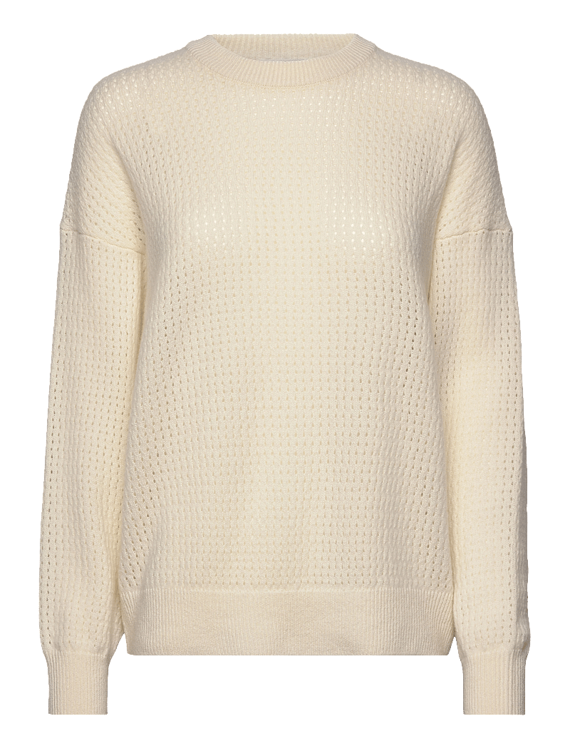 Filippa K - Pointelle Knit Sweater - trøjer - cream whit - 0