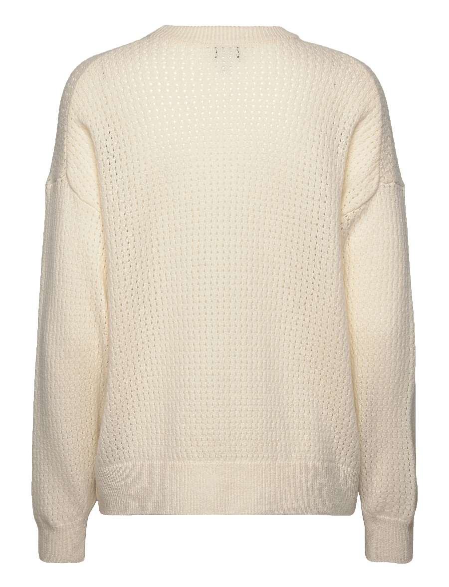 Filippa K - Pointelle Knit Sweater - cashmere - cream whit - 1