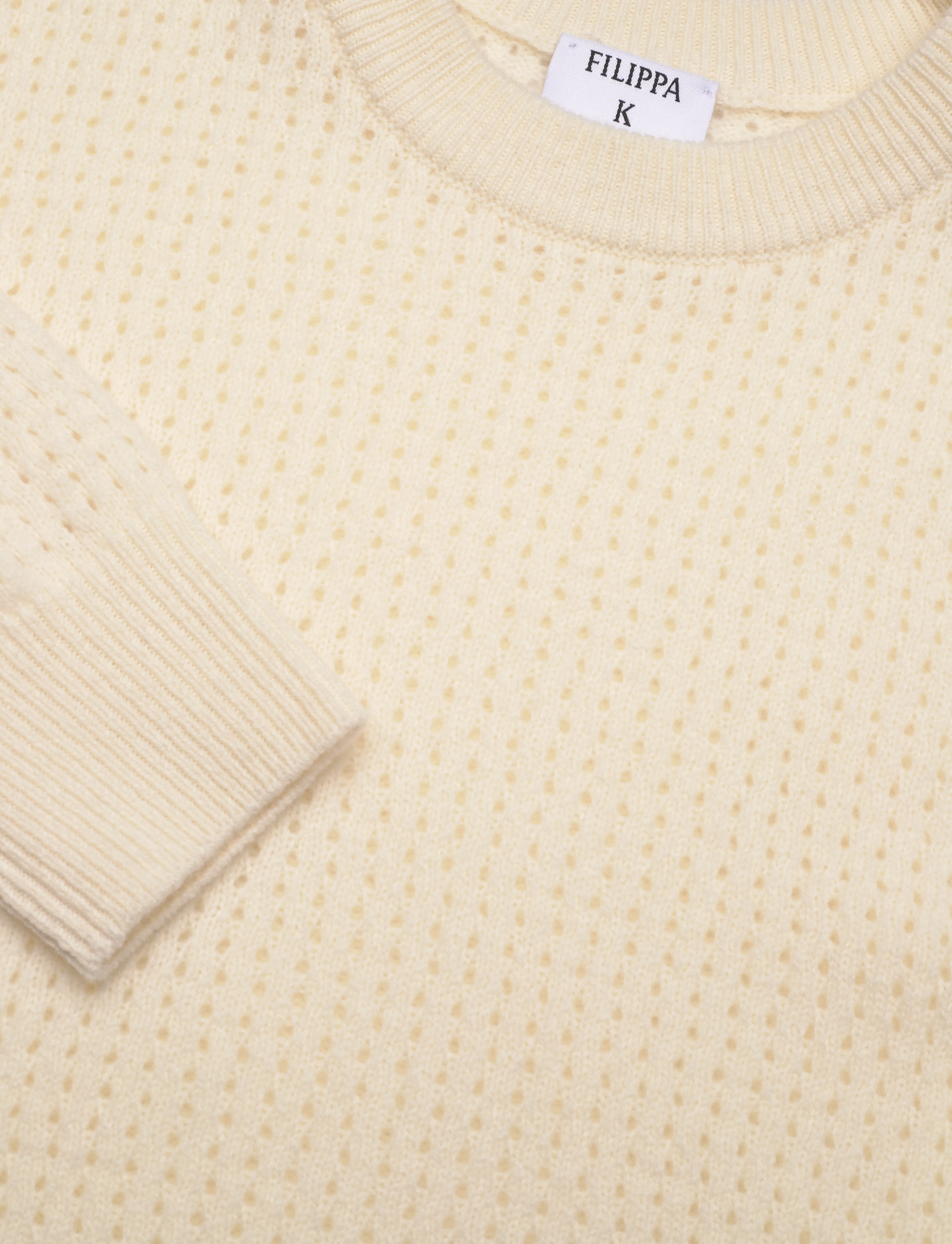 Filippa K - Pointelle Knit Sweater - pullover - cream whit - 2