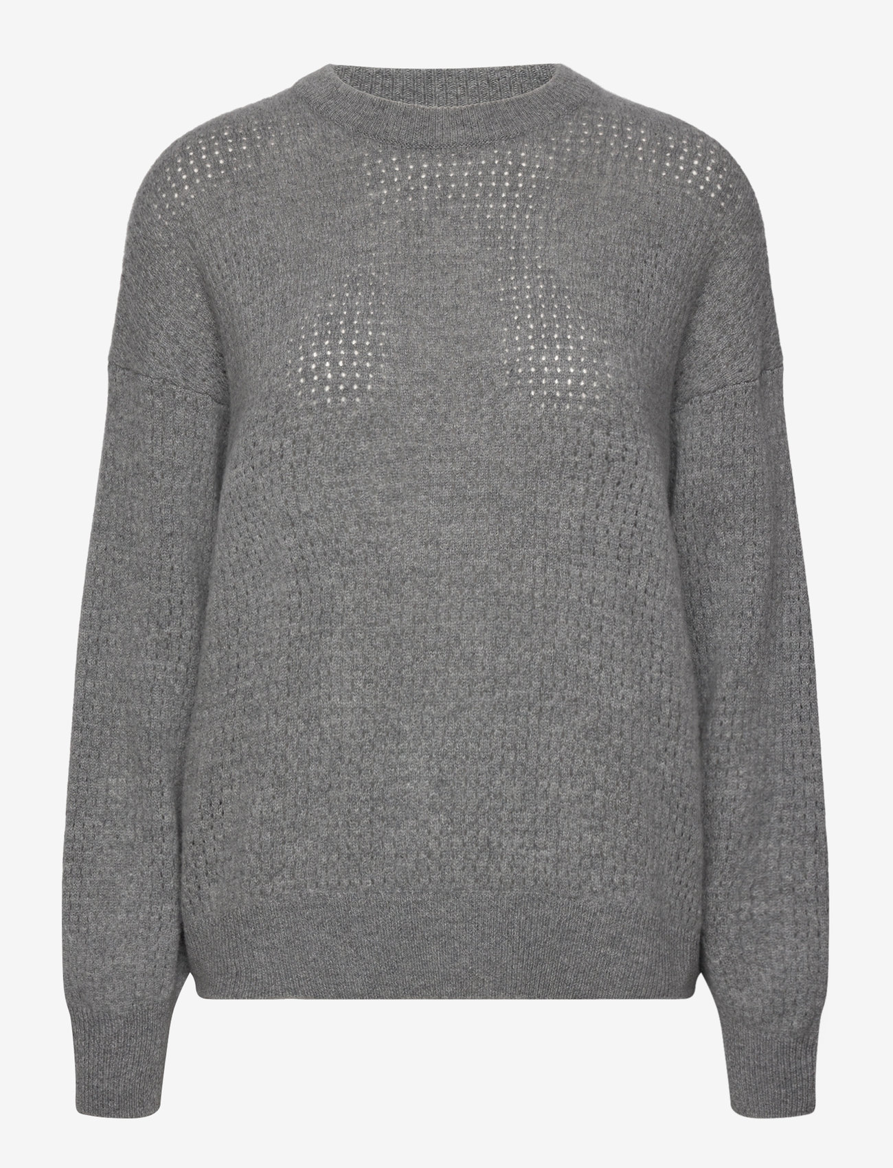 Filippa K - Pointelle Knit Sweater - efterårstøj - grey melan - 0