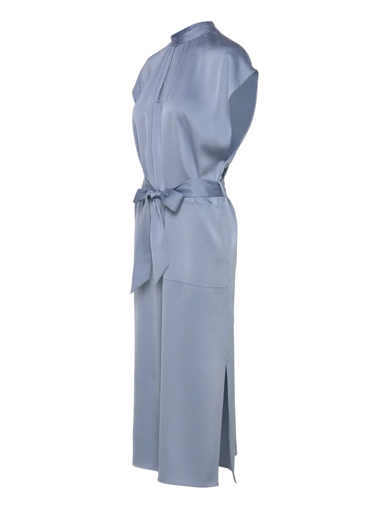 Filippa K - Belted Stand Collar Dress - air blue - 3