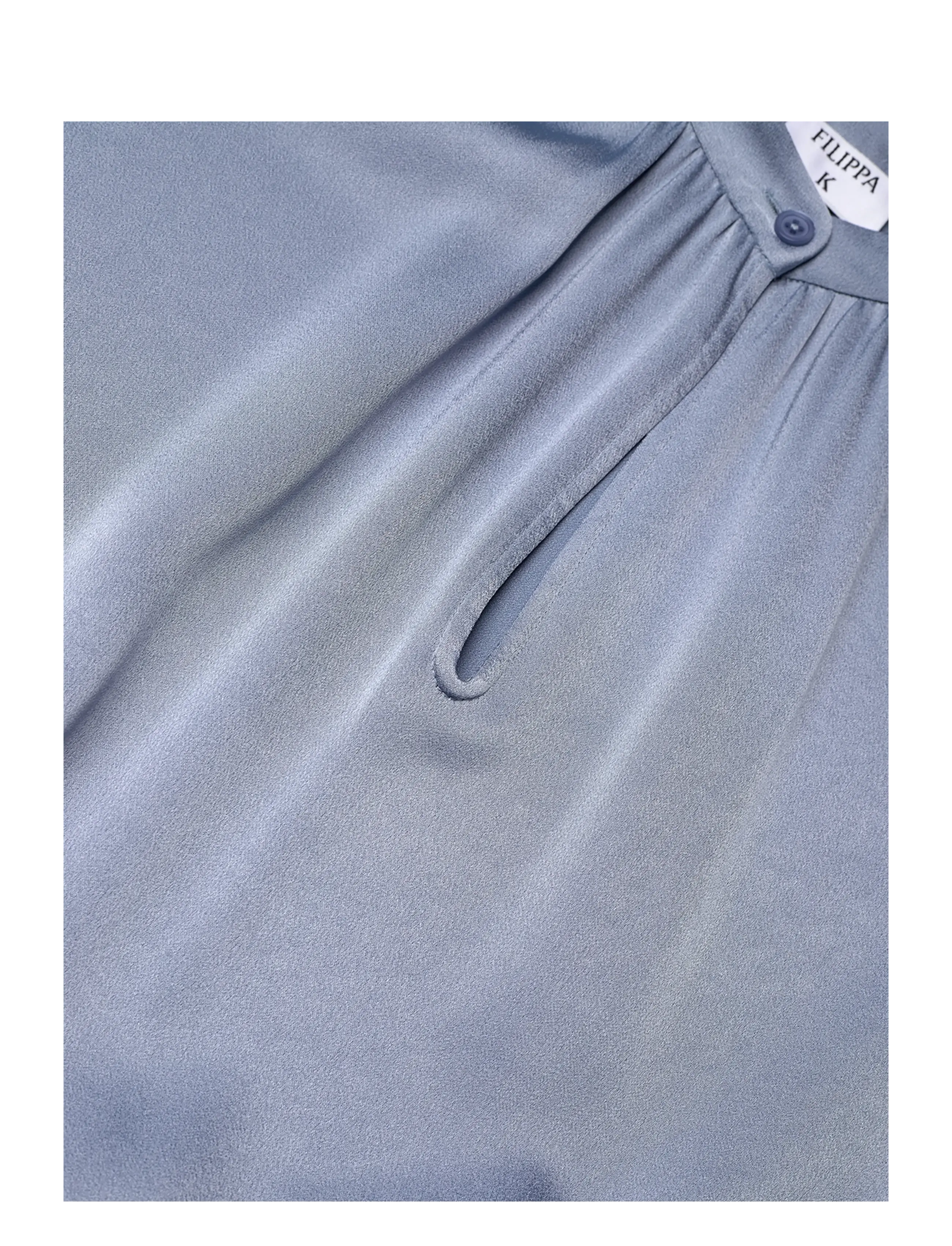 Filippa K - Belted Stand Collar Dress - air blue - 4