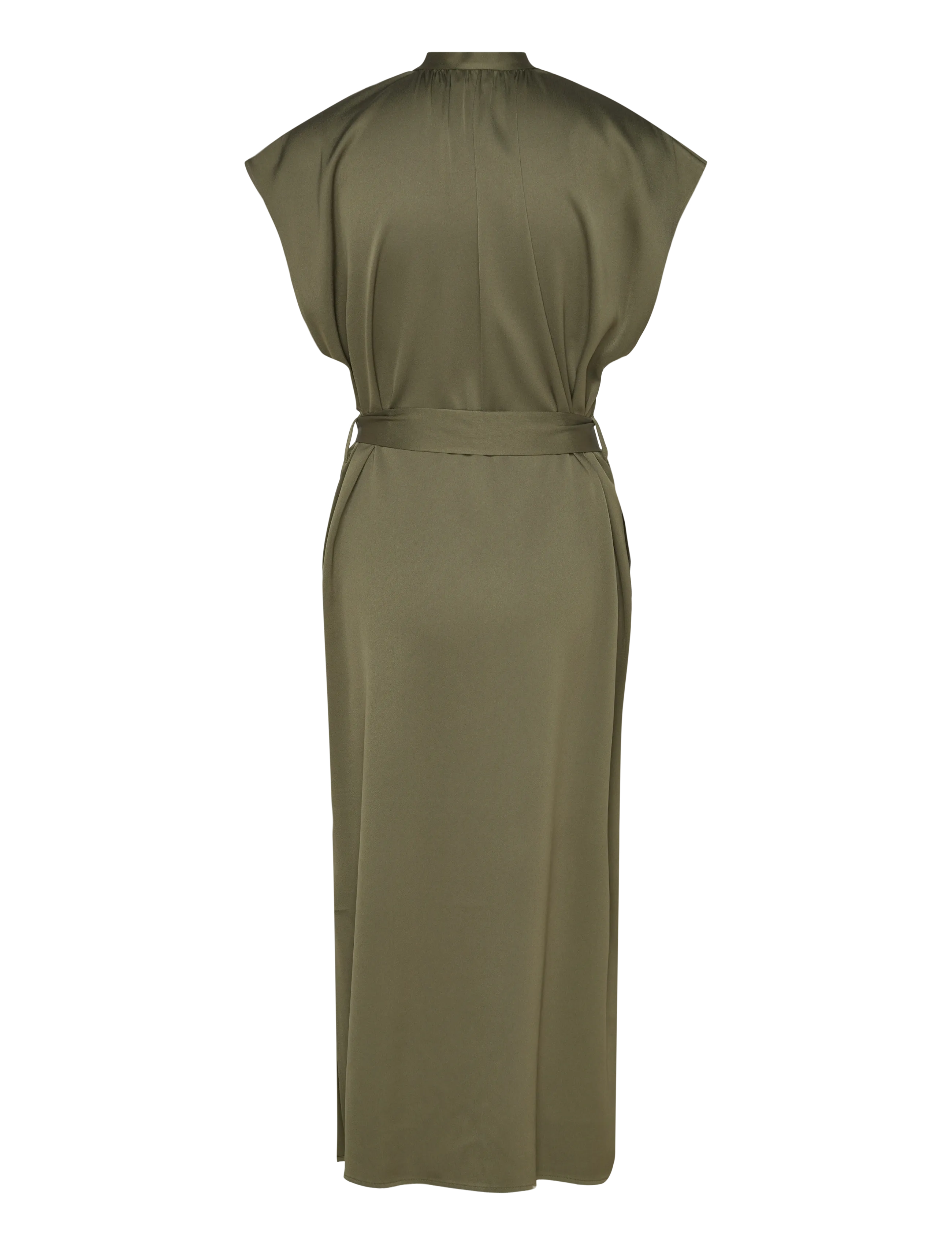 Filippa K - Belted Stand Collar Dress - kokteilikleidid - laurel green - 2