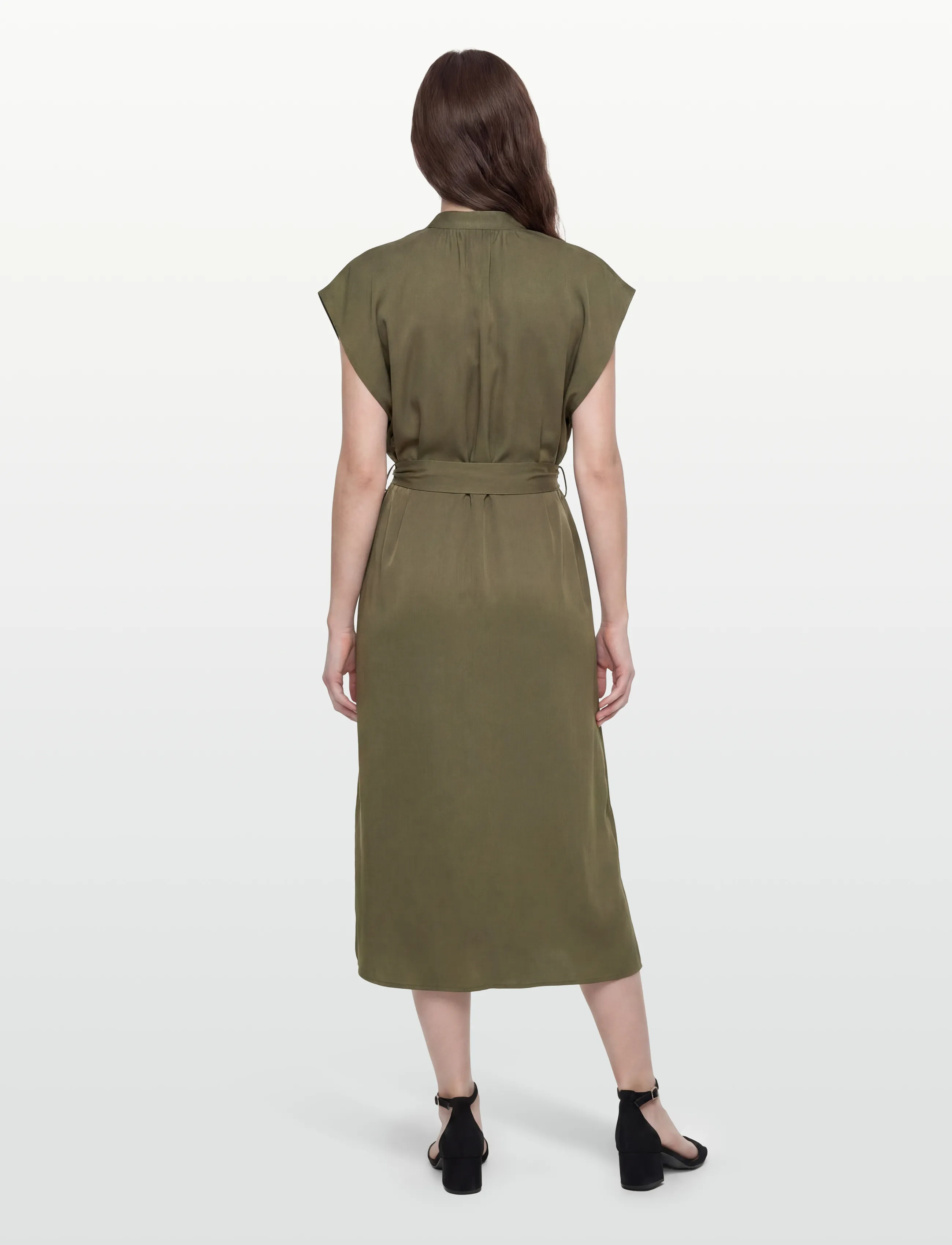 filippa k belted evening dress Belted Stand Collar Dress