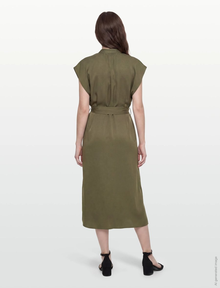 filippa k belted evening dress Belted Stand Collar Dress
