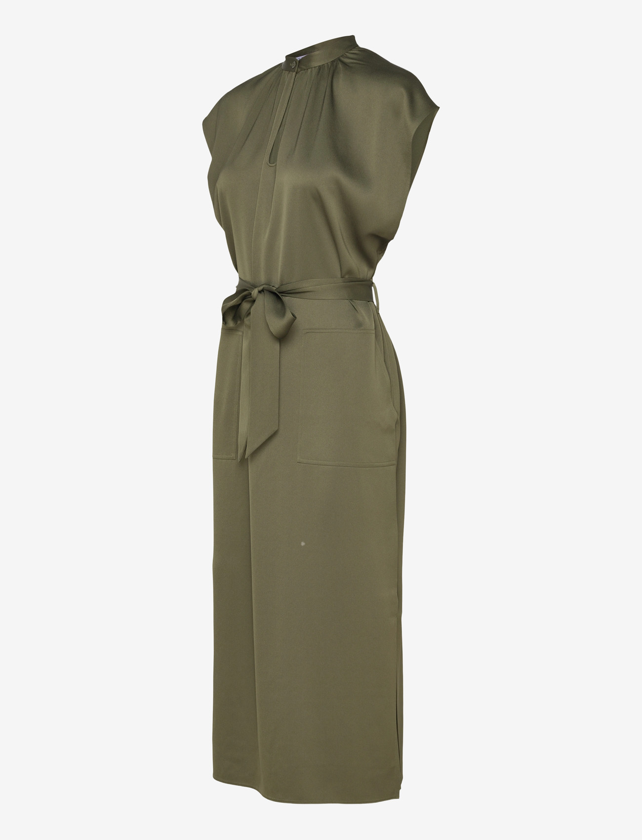 Filippa K - Belted Stand Collar Dress - kokteilikleidid - laurel green - 2