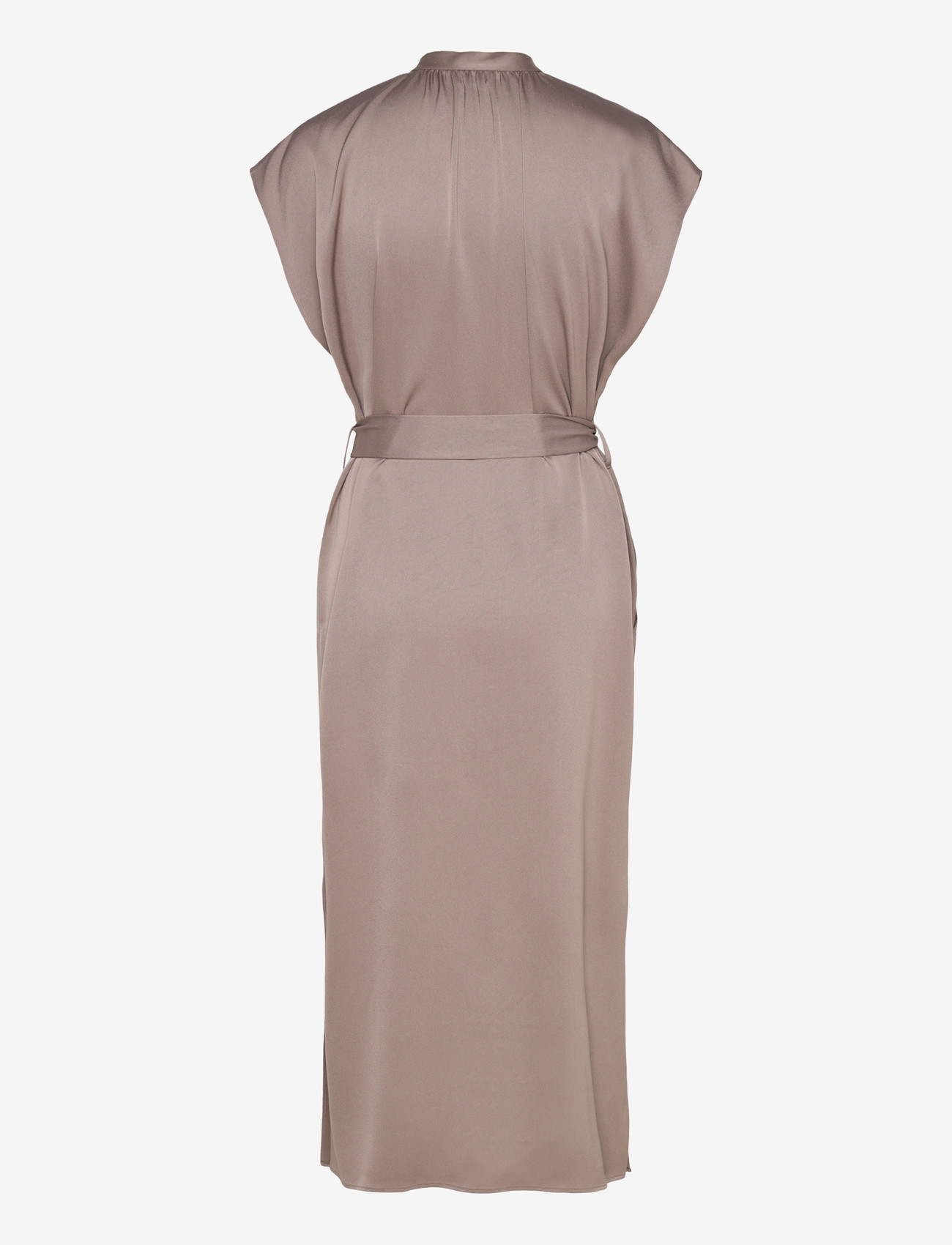 Filippa K - Belted Stand Collar Dress - cocktailkjoler - taupe beige - 2