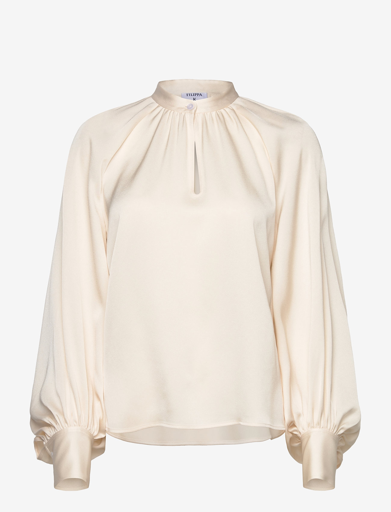 Filippa K - Stand Collar Blouse - langärmlige blusen - cream - 0