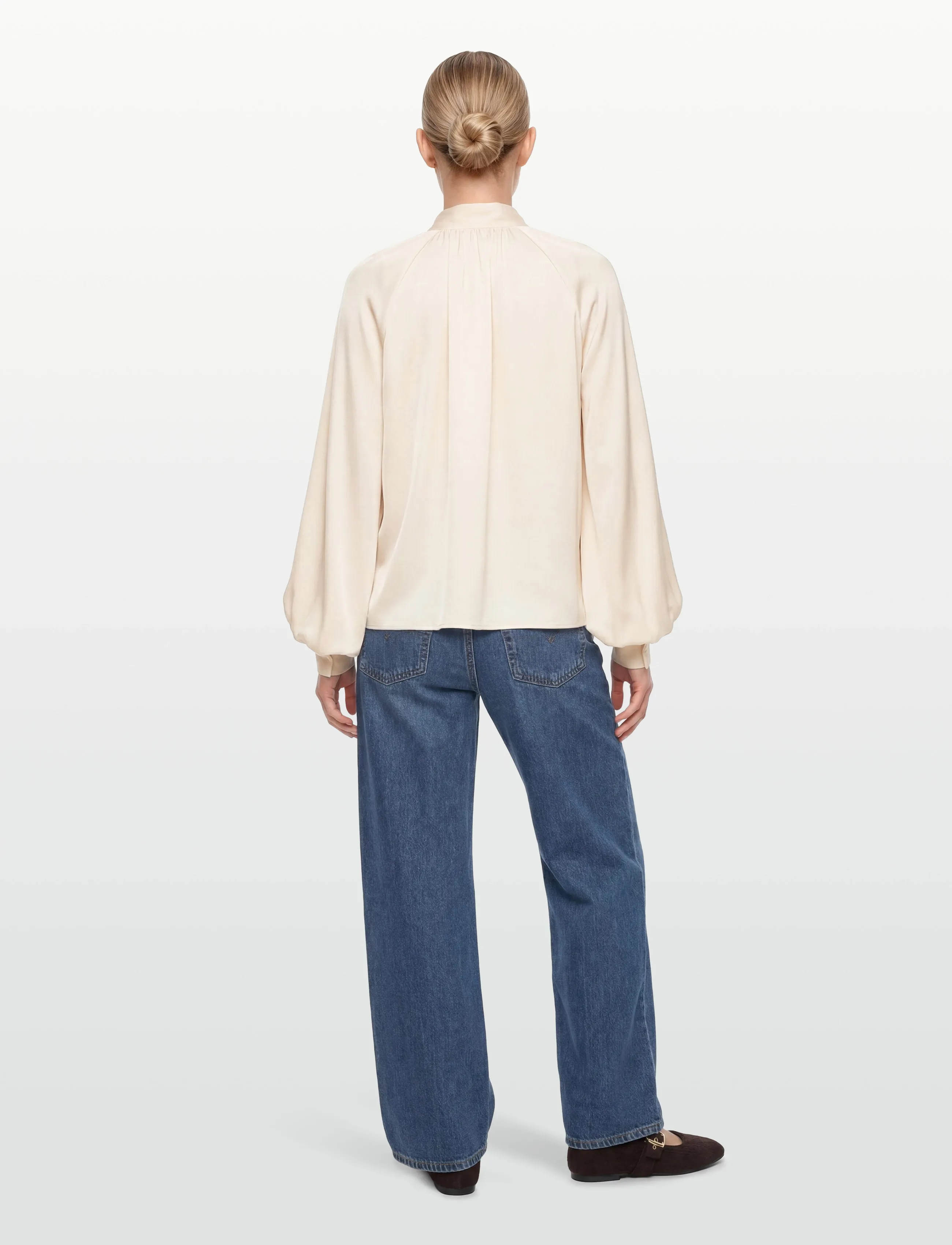 Filippa K - Stand Collar Blouse - pikkade varrukatega pluusid - cream - 4