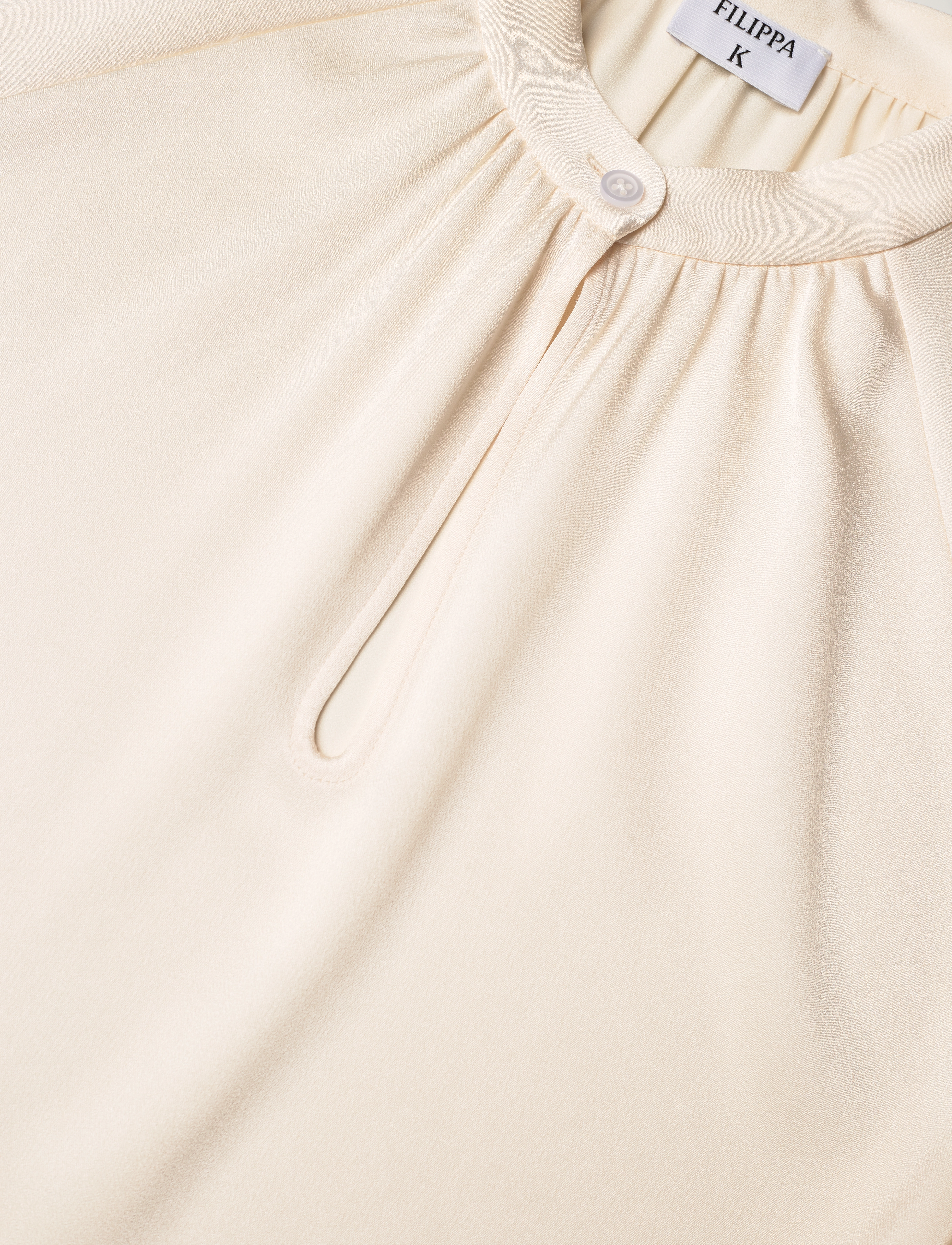 Filippa K - Stand Collar Blouse - langærmede bluser - cream - 2