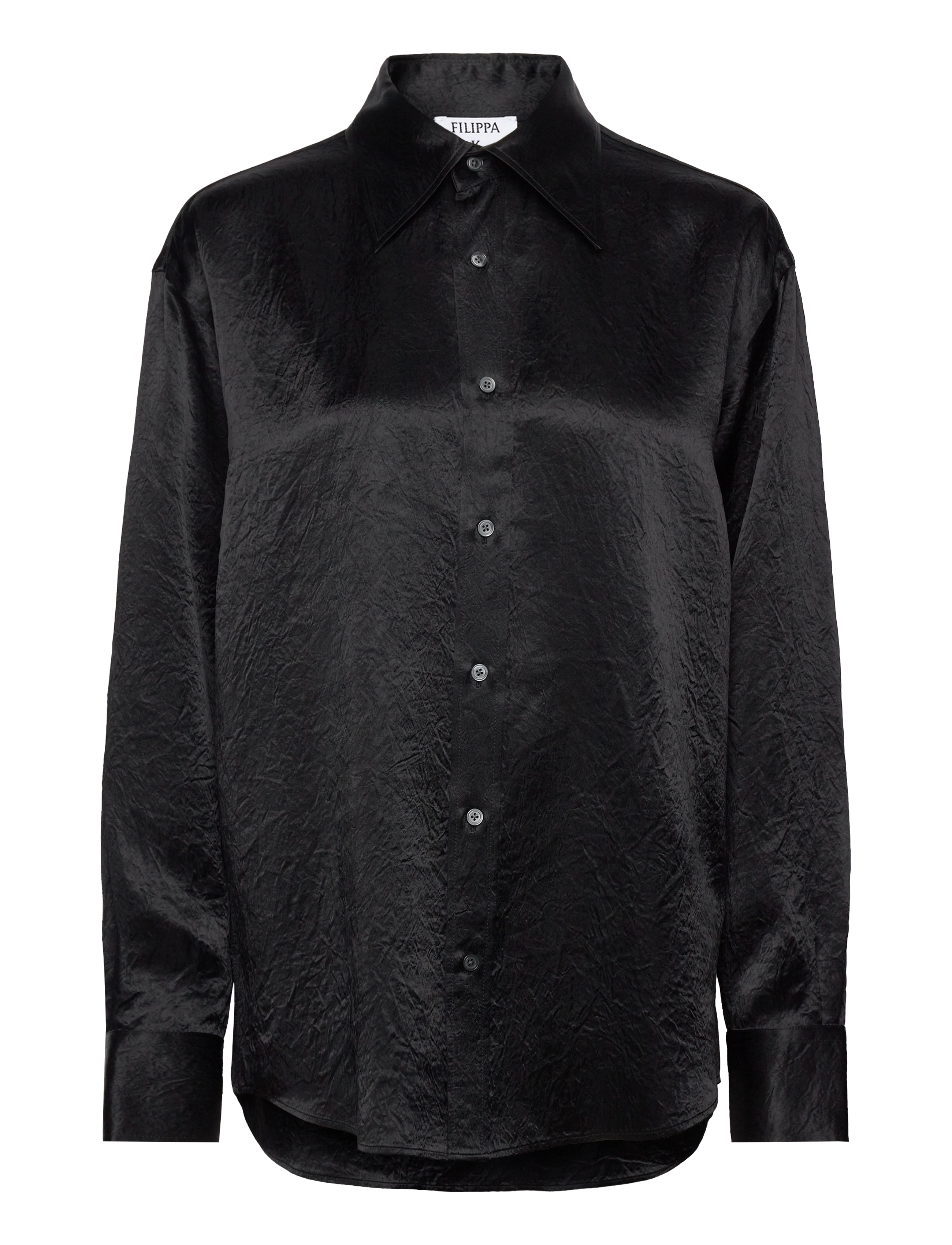 Filippa K Crinkle Shirt - Tøj - BLACK / black