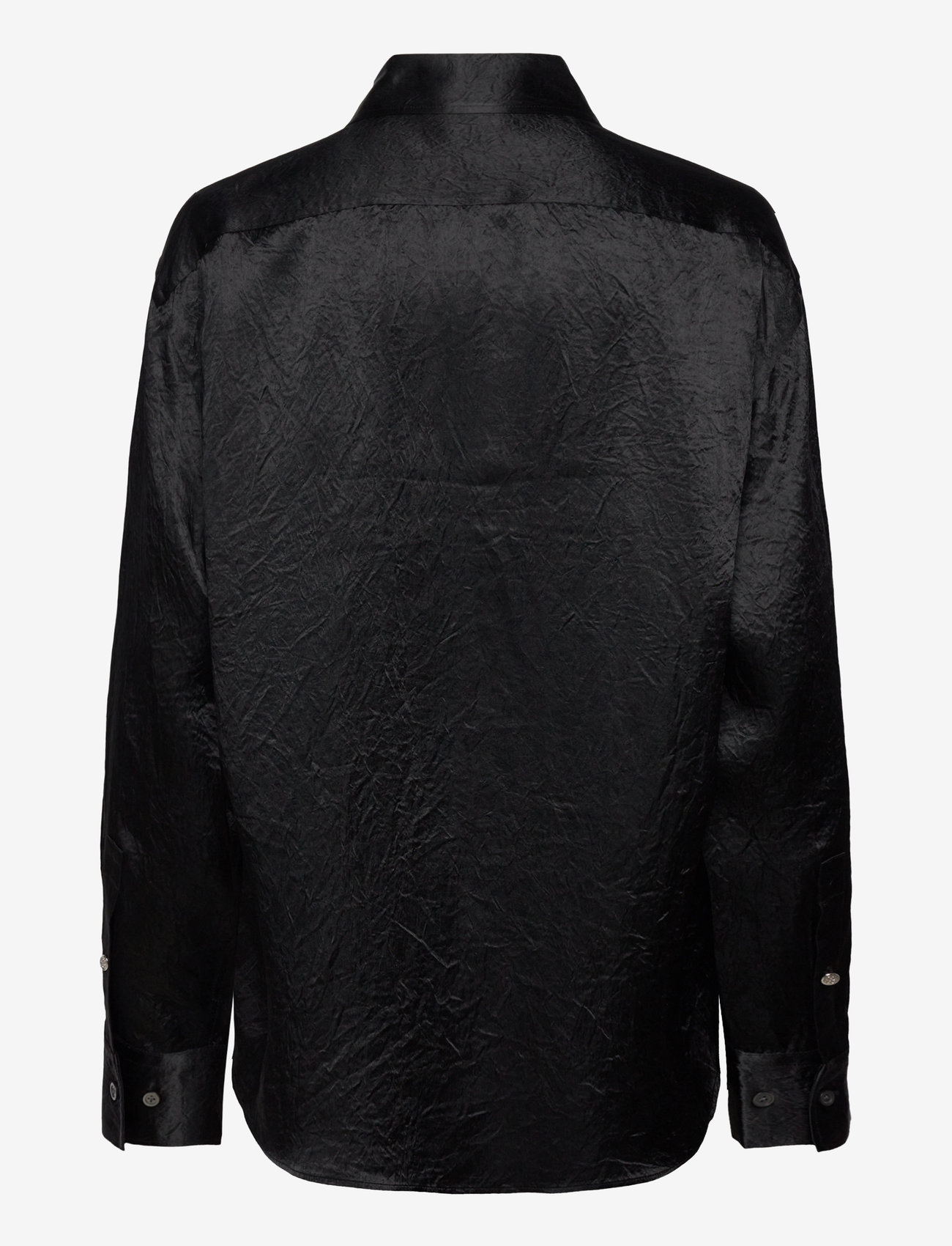 Filippa K - Crinkle Shirt - langærmede skjorter - black - 1