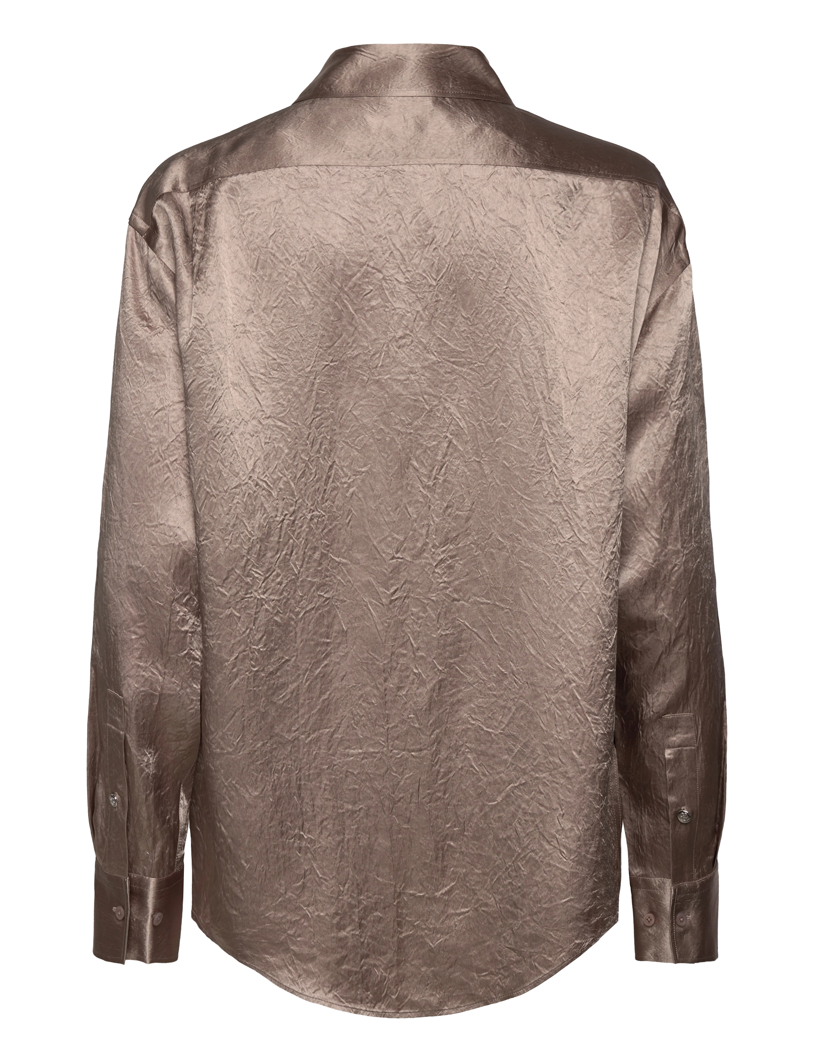 Filippa K - Crinkle Shirt - långärmade skjortor - dark taupe - 1
