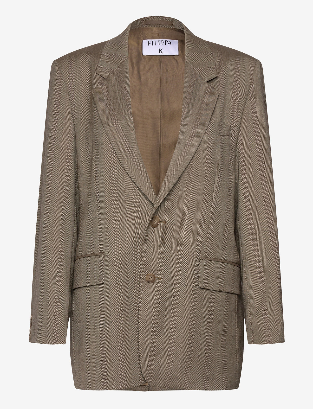 Filippa K - Tailored Herringbone Blazer - khaki beig - 0