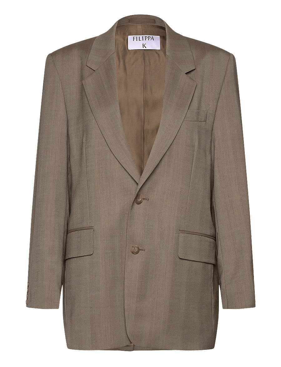 Filippa K - Tailored Herringbone Blazer - einreihige blazer - khaki beig - 0