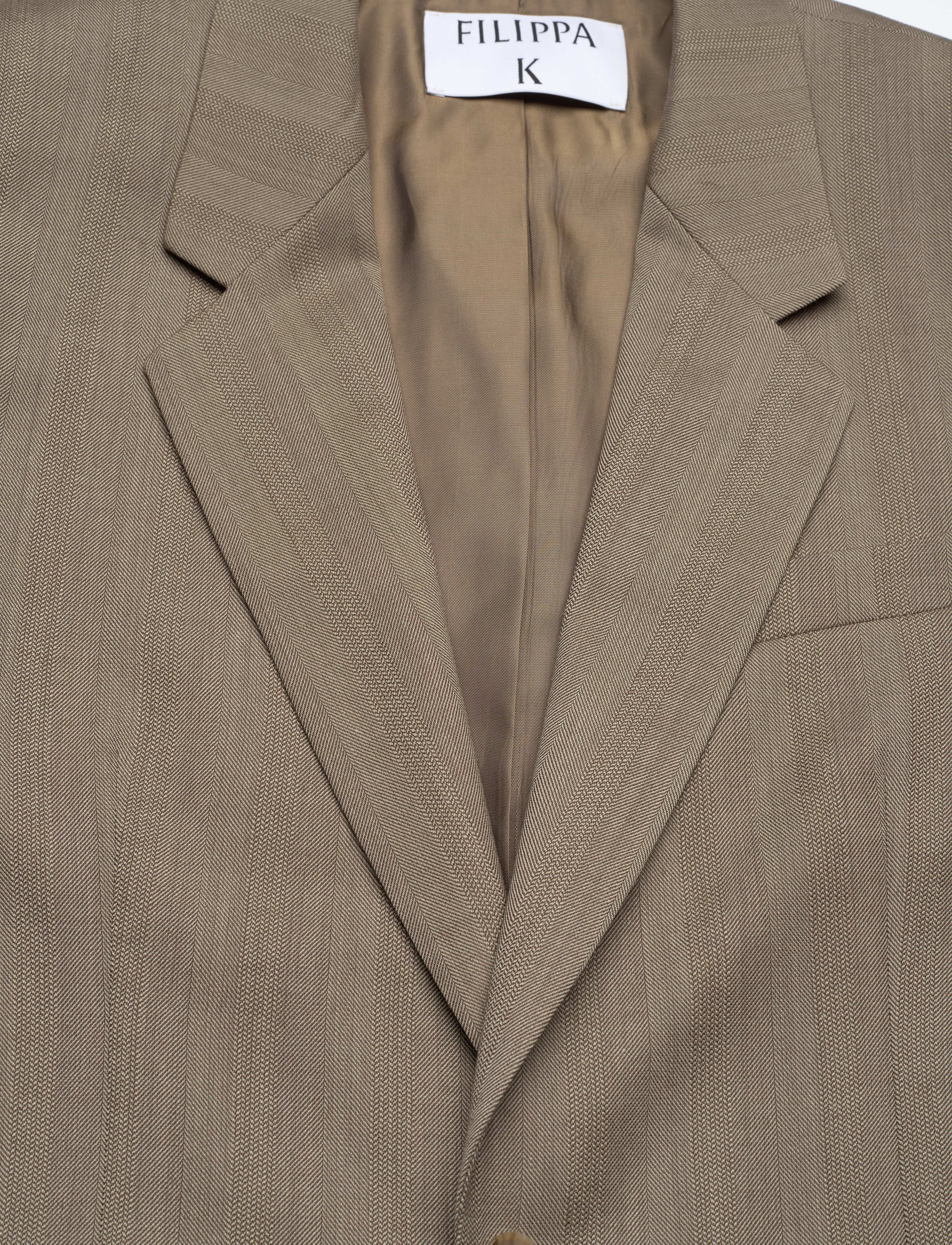 Filippa K - Tailored Herringbone Blazer - khaki beig - 2