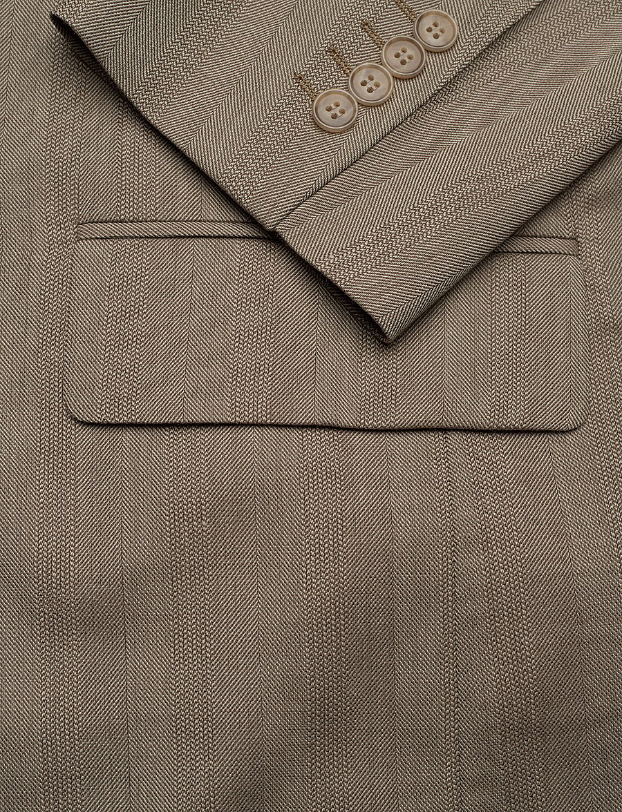 Filippa K - Tailored Herringbone Blazer - einreihige blazer - khaki beig - 3