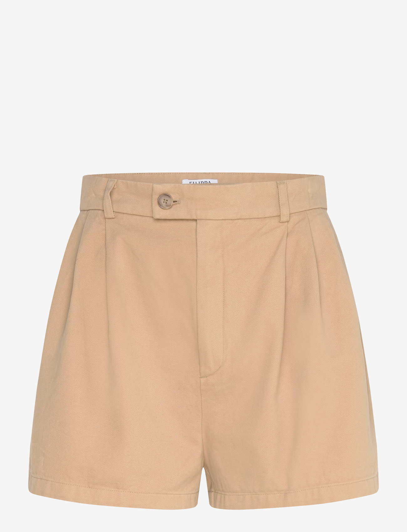 Filippa K - High Waist Pleated Cotton Shor - casual shorts - canvas bei - 0