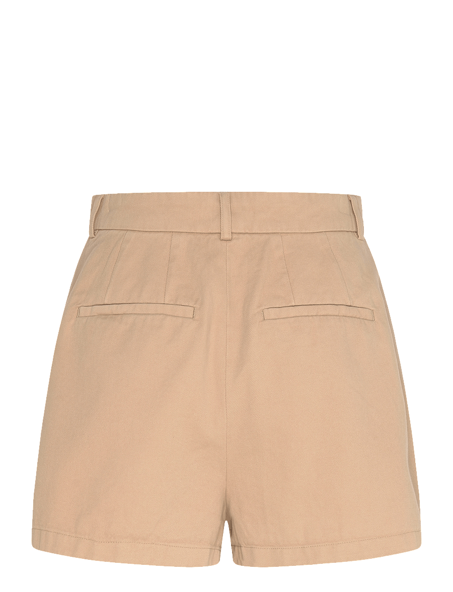 Filippa K - High Waist Pleated Cotton Shor - casual shorts - canvas bei - 1