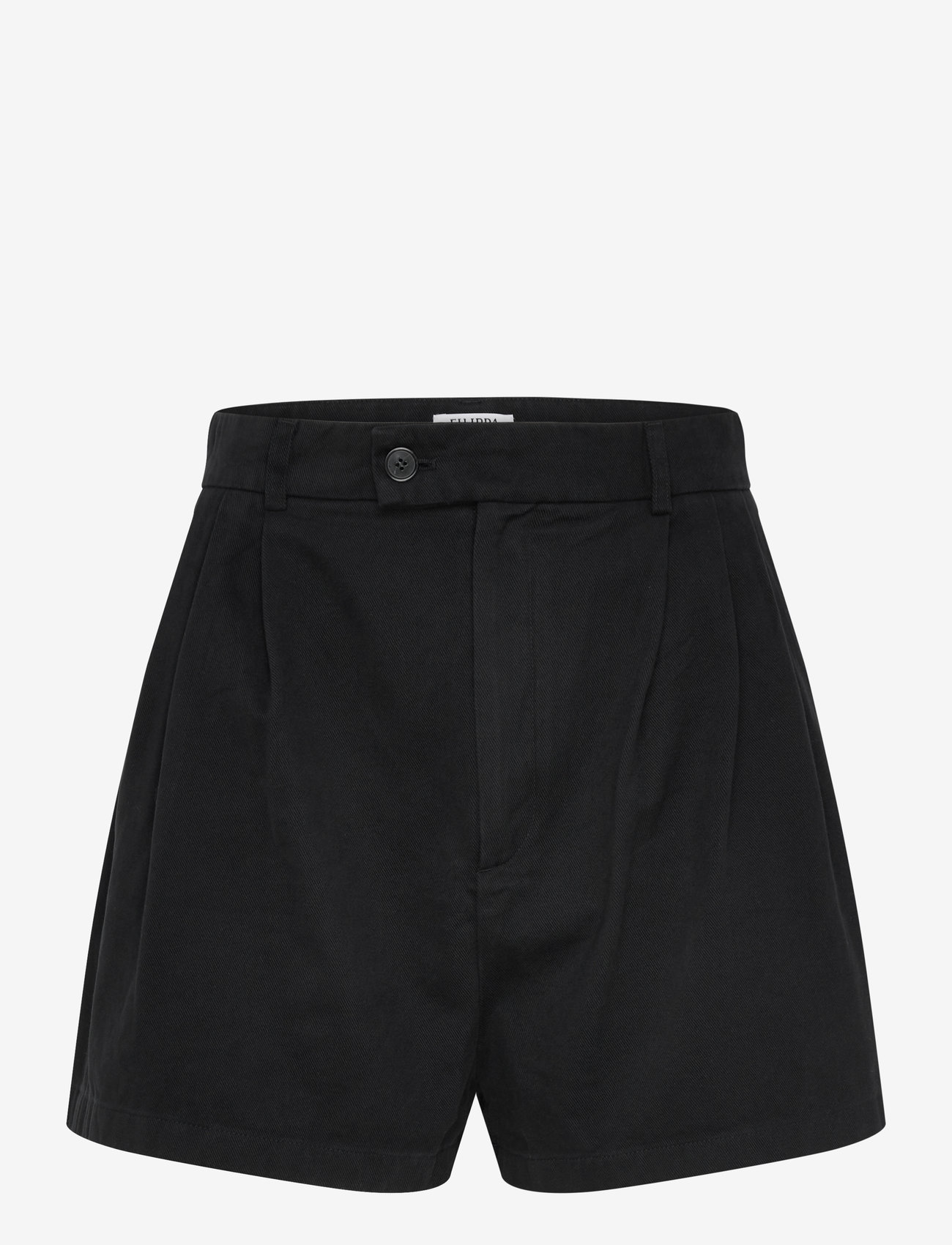 Filippa K - High Waist Pleated Cotton Shor - casual shorts - washed bla - 0
