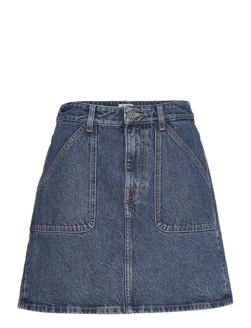 Filippa K - Patch Pocket Mini Skirt - teksaseelikud - washed mid - 0