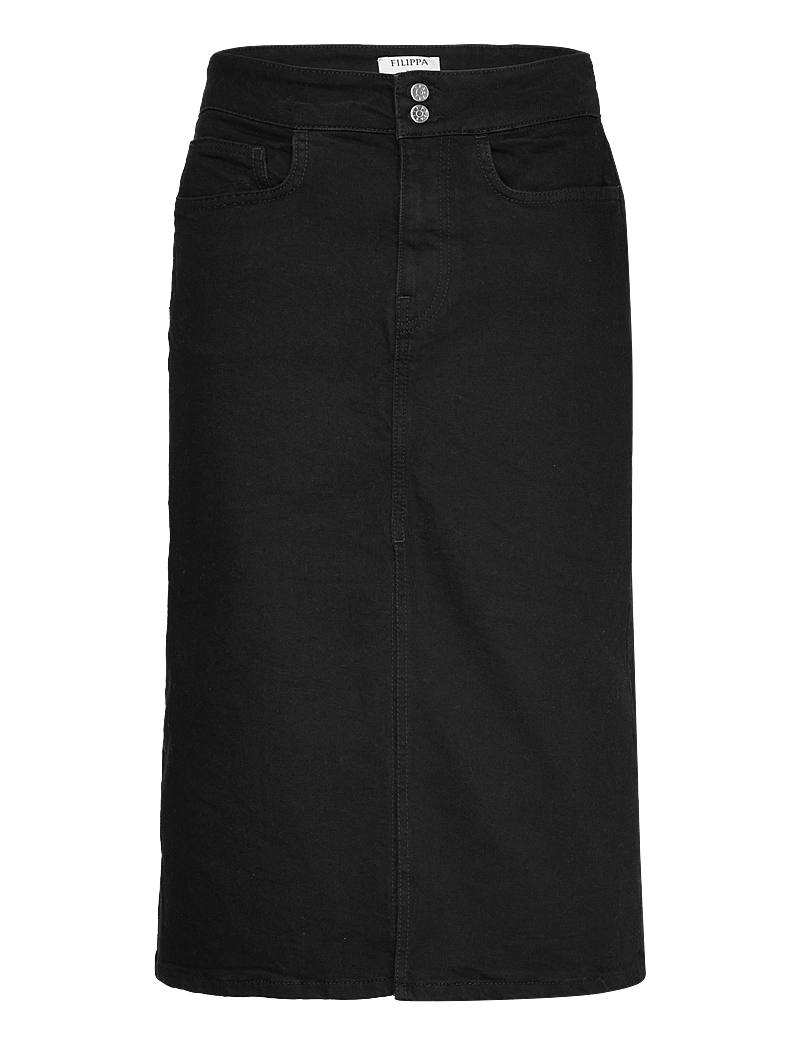 Filippa K - Trucker Jean Skirt - midi röcke - black wash - 0