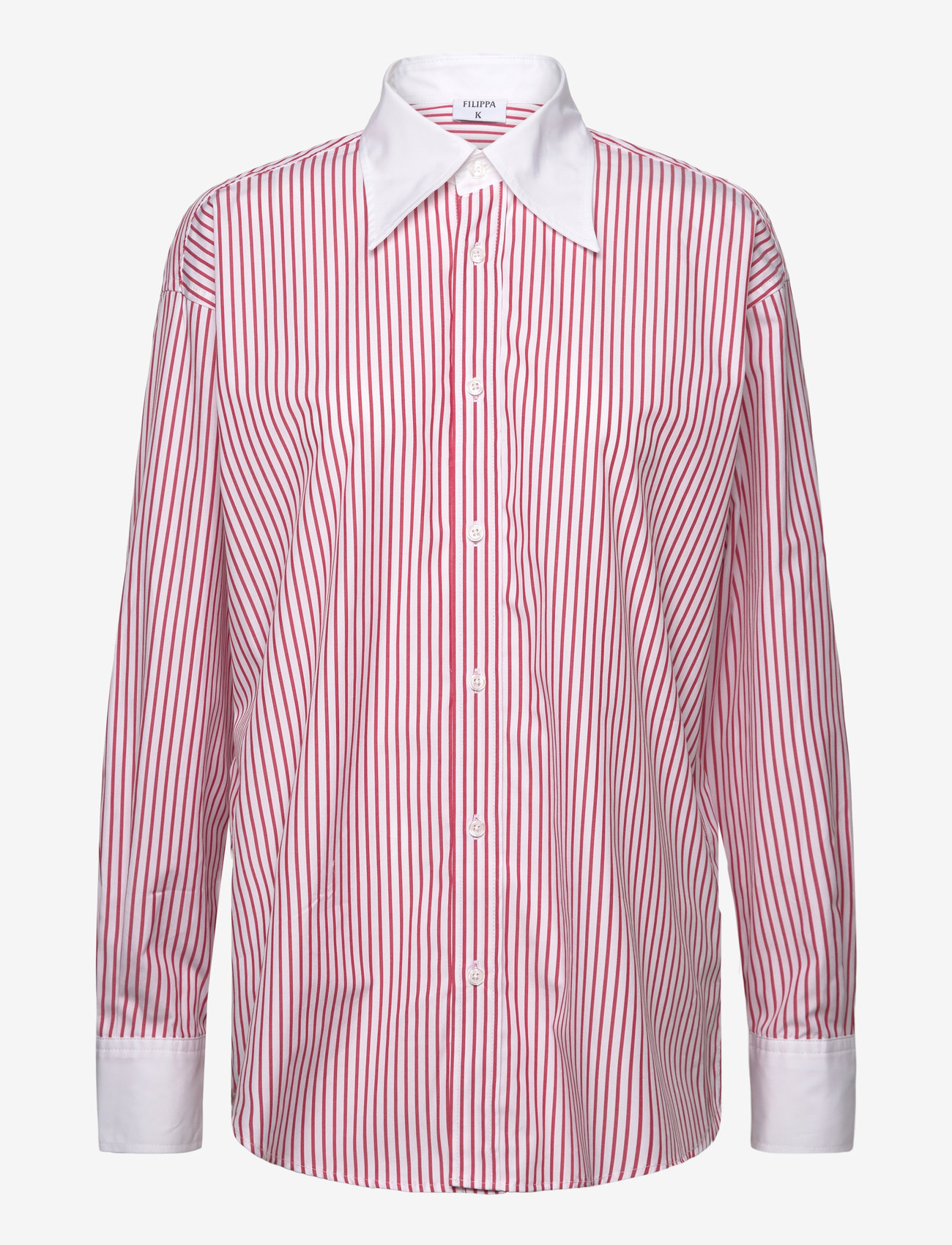 Filippa K - Striped Cotton Shirt - langärmlige hemden - white/dark - 0