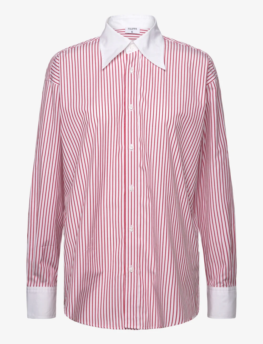 Filippa K - Striped Cotton Shirt - jeansskjortor - white/dark - 0