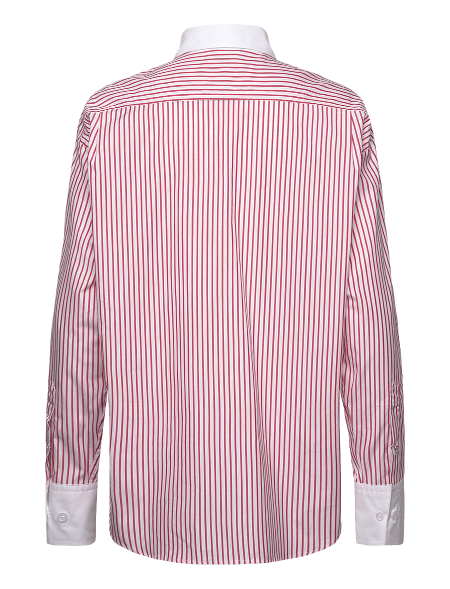 Filippa K - Striped Cotton Shirt - långärmade skjortor - white/dark - 1
