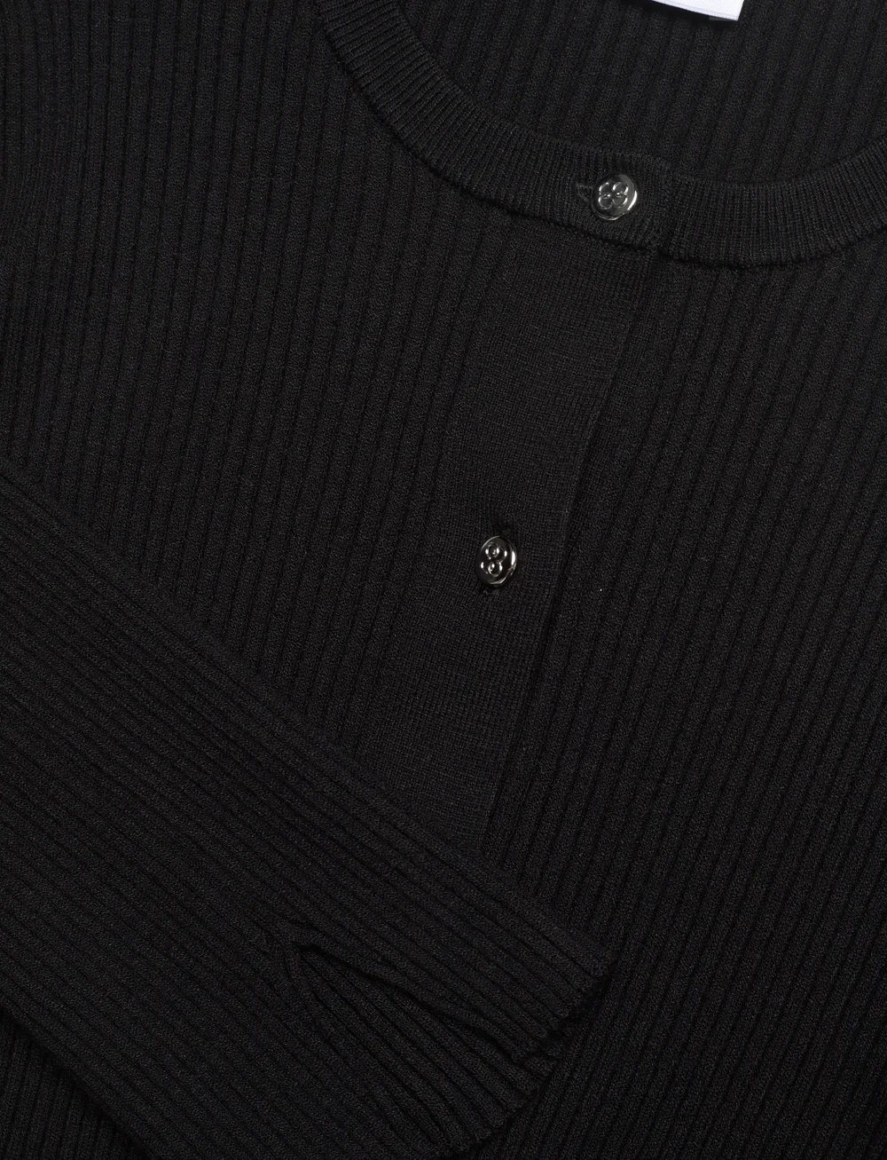 Filippa K - Ribbed Knit Henley - sviitrid - black - 2