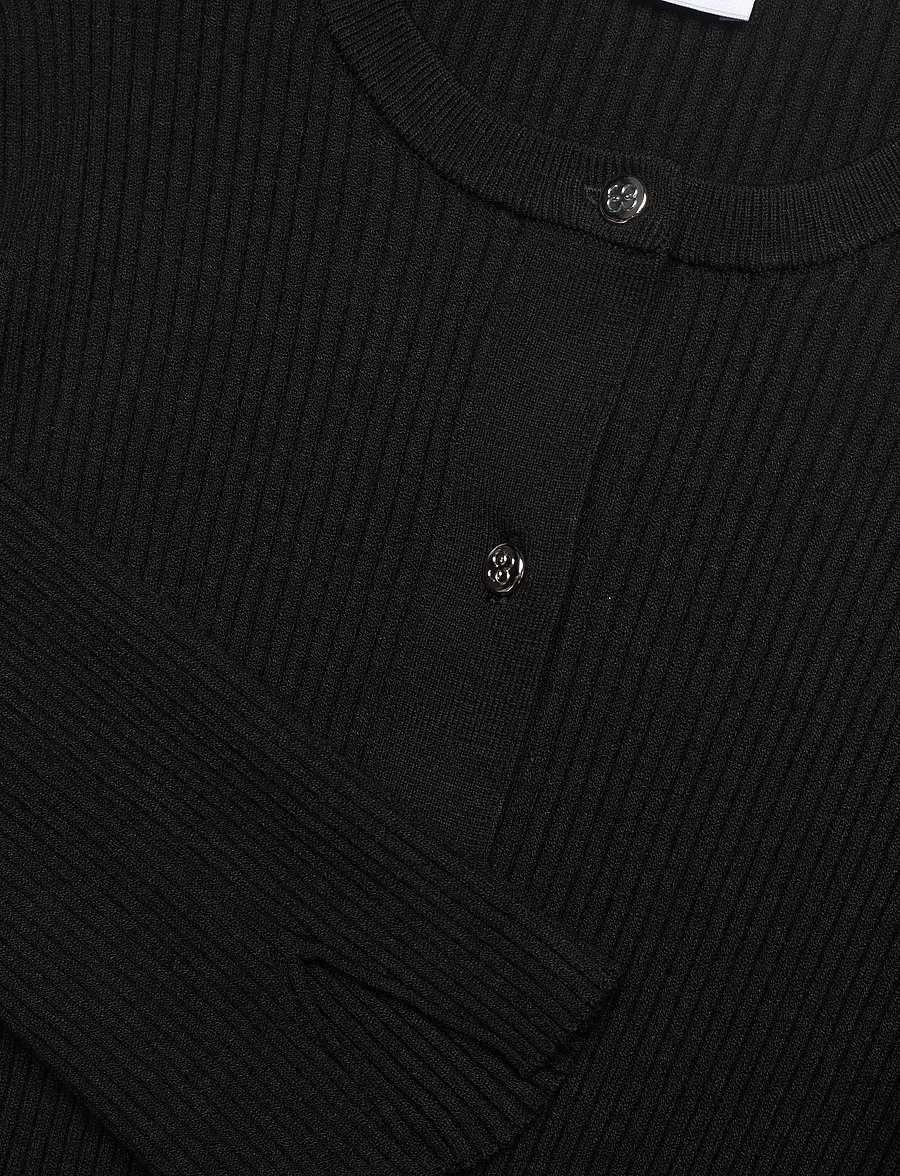 Filippa K - Ribbed Knit Henley - black - 2