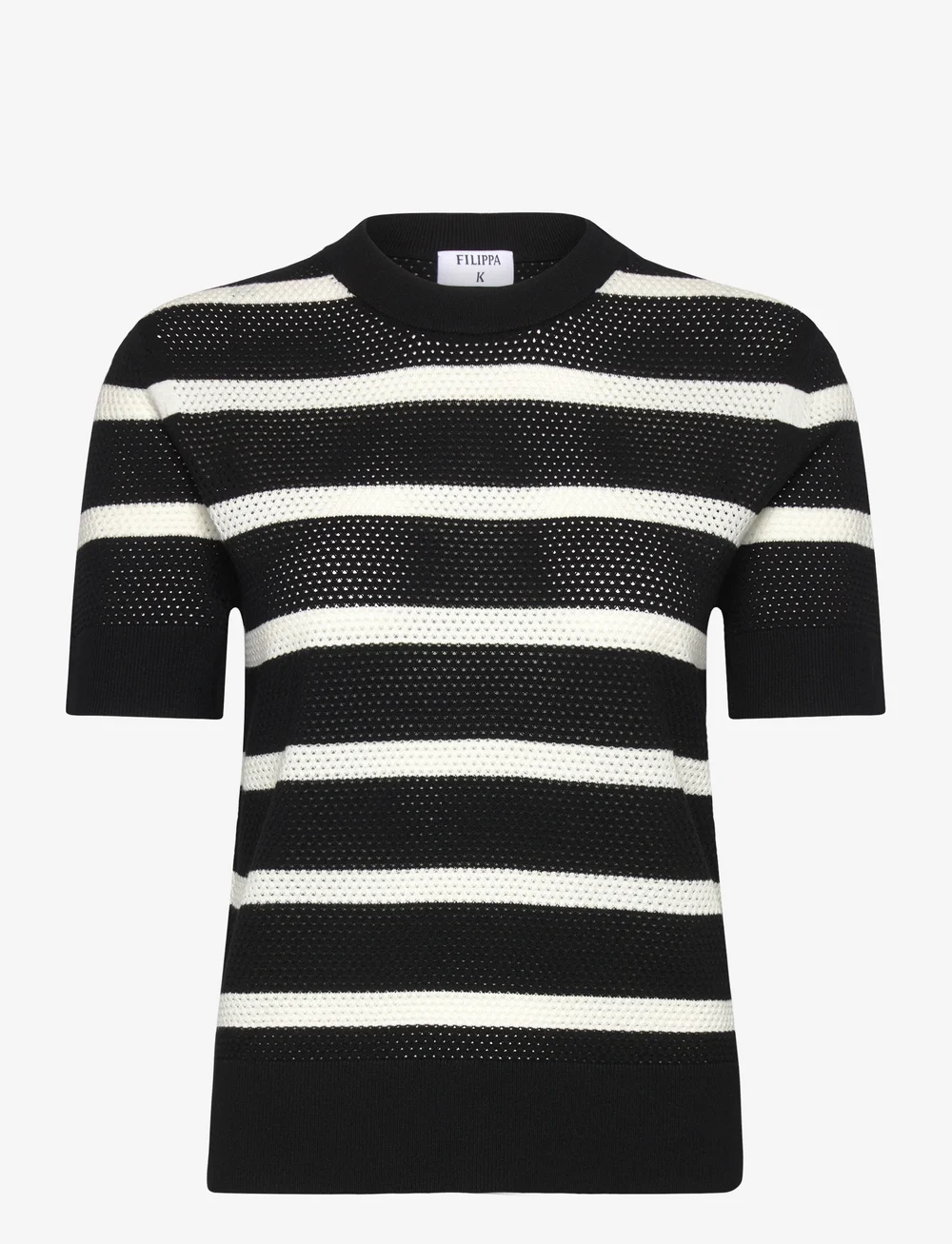 Filippa K - Striped Mesh Tee - t-shirts - black - 0