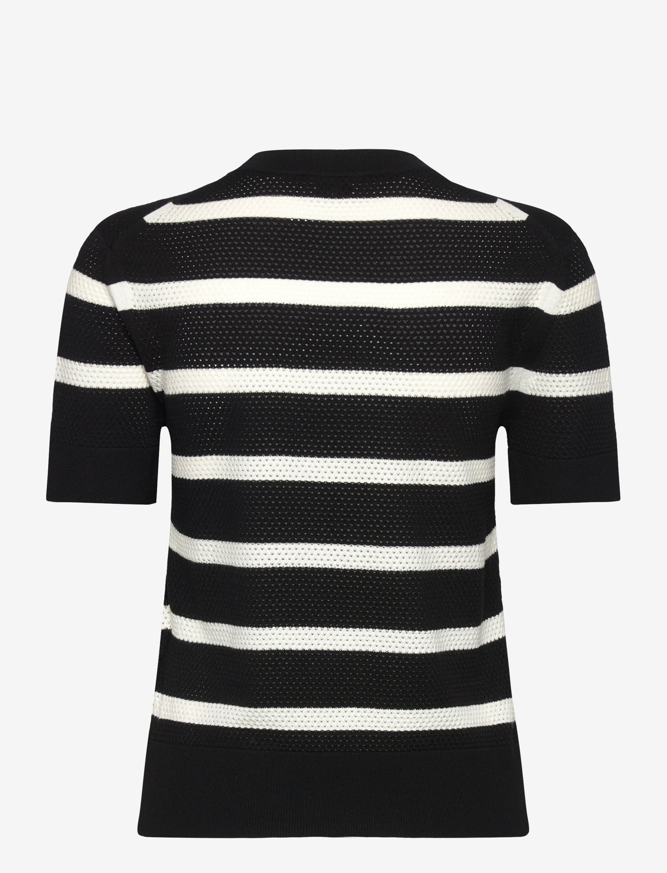 Filippa K - Striped Mesh Tee - efterårstøj - black - 1