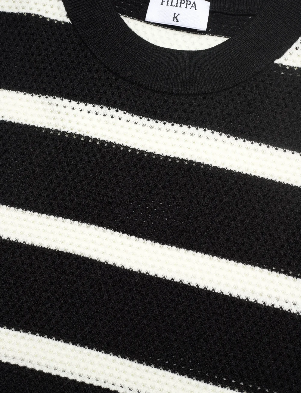 Filippa K - Striped Mesh Tee - t-shirts - black - 2