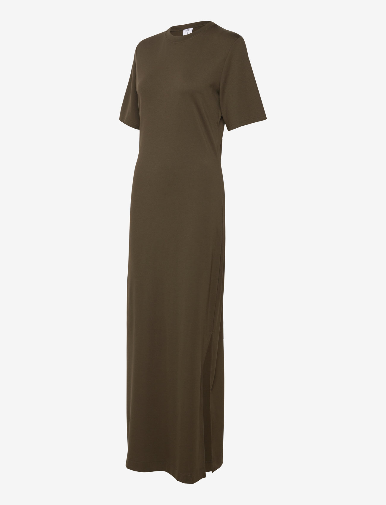 Filippa K - Long T-Shirt Dress - t-shirt dresses - dark khaki - 2