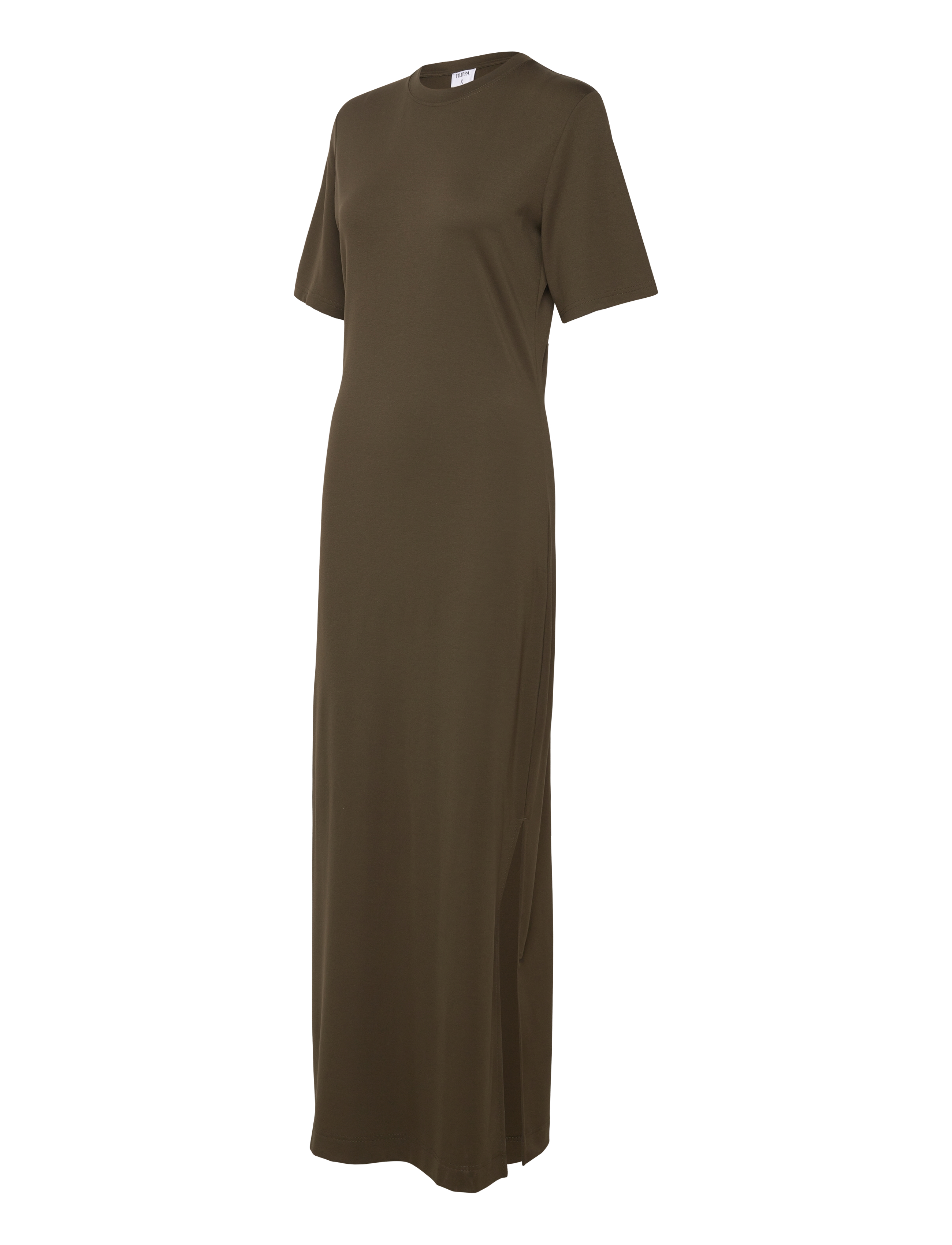 Filippa K - Long T-Shirt Dress - dark khaki - 2