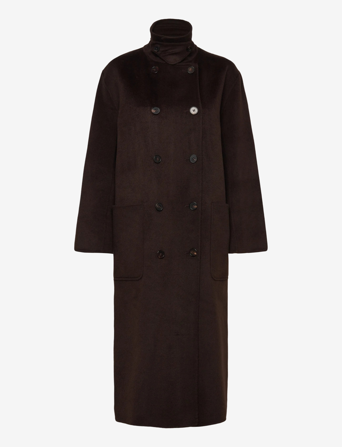 Filippa K - Amelia Doublé Coat - wollmäntel - dark chocolate - 2