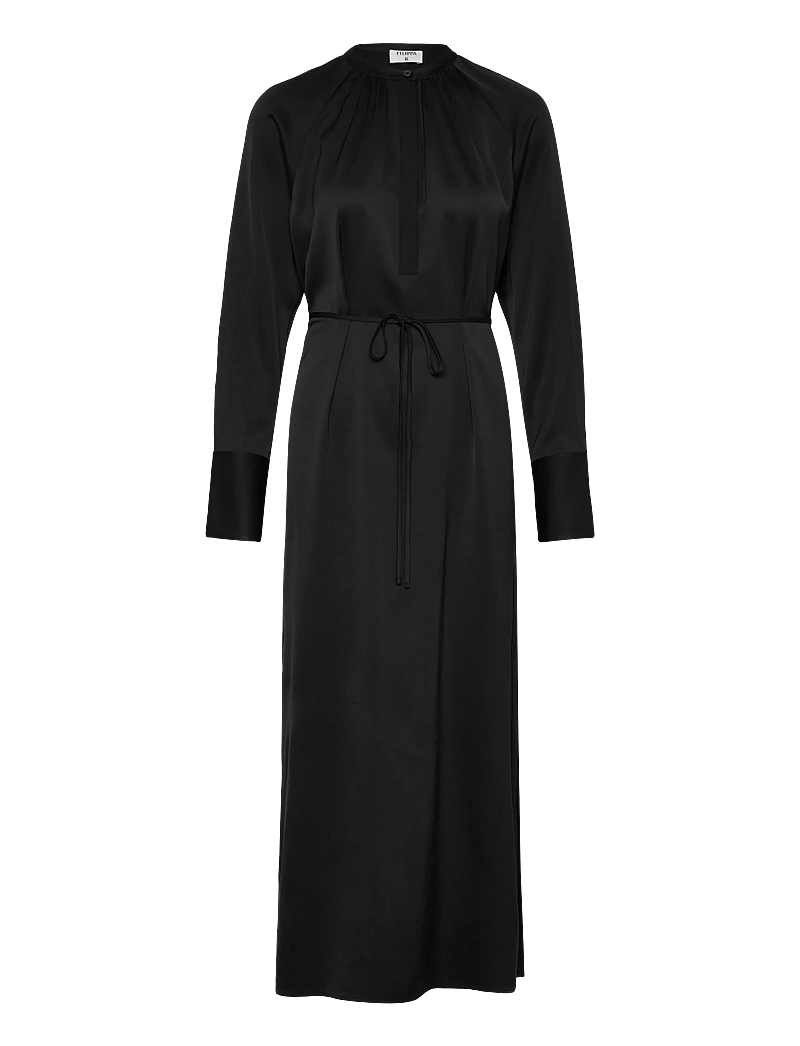 Filippa K - Gathered Raglan Dress - maxiklänningar - black - 0