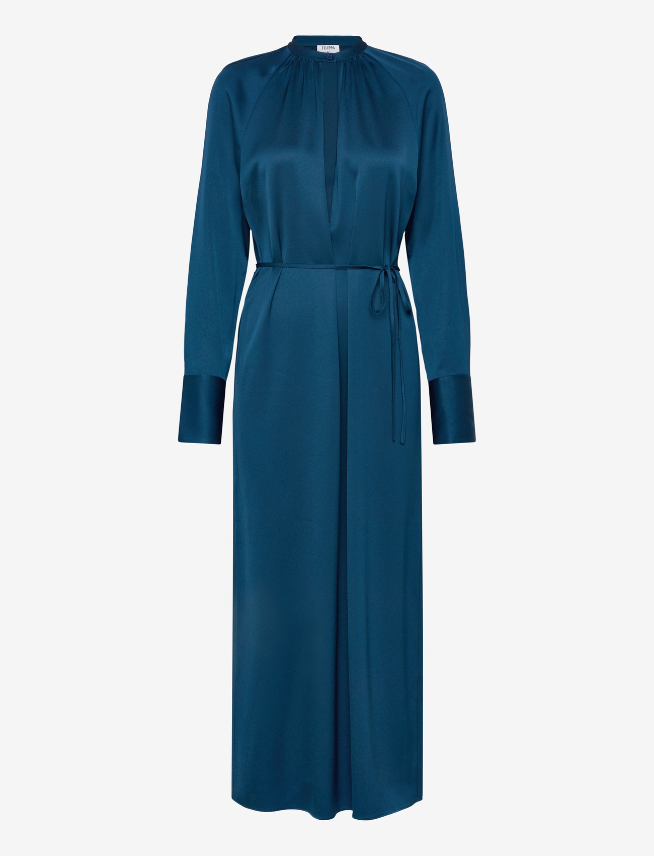 Filippa K - Gathered Raglan Dress - maxi sukienki - night teal - 0