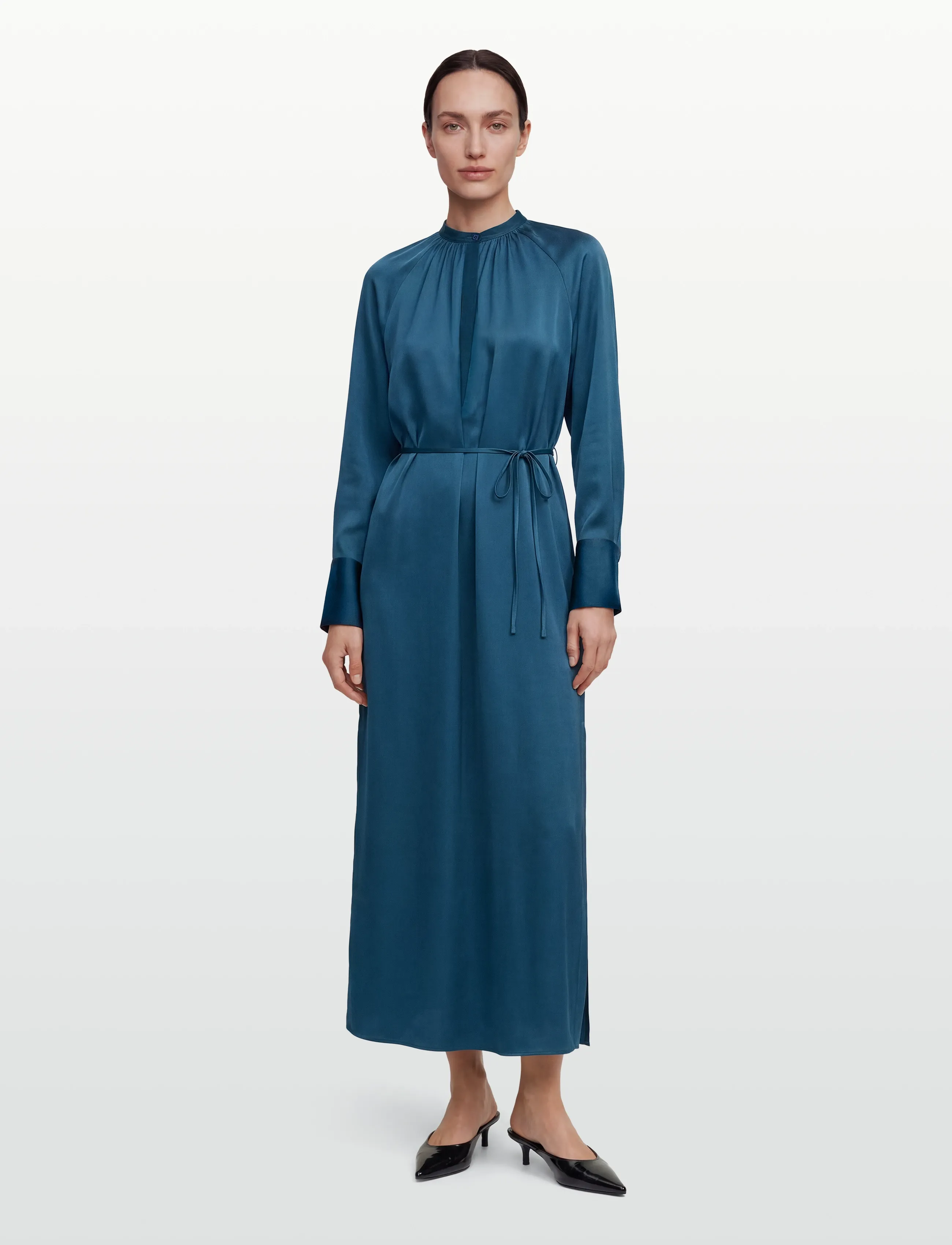 Filippa K Gathered Raglan Dress - Kleider - NIGHT TEAL / blue