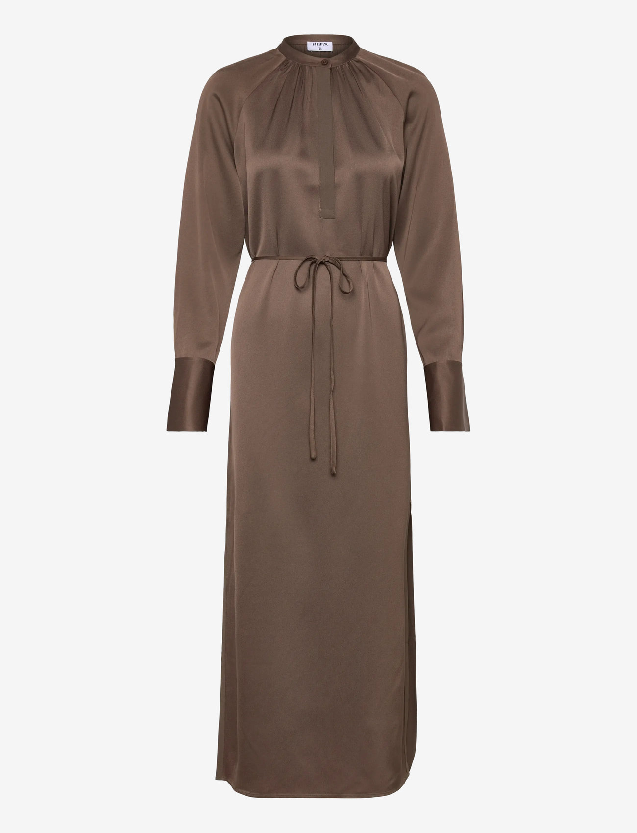 Filippa K - Gathered Raglan Dress - maxi dresses - oak brown - 0